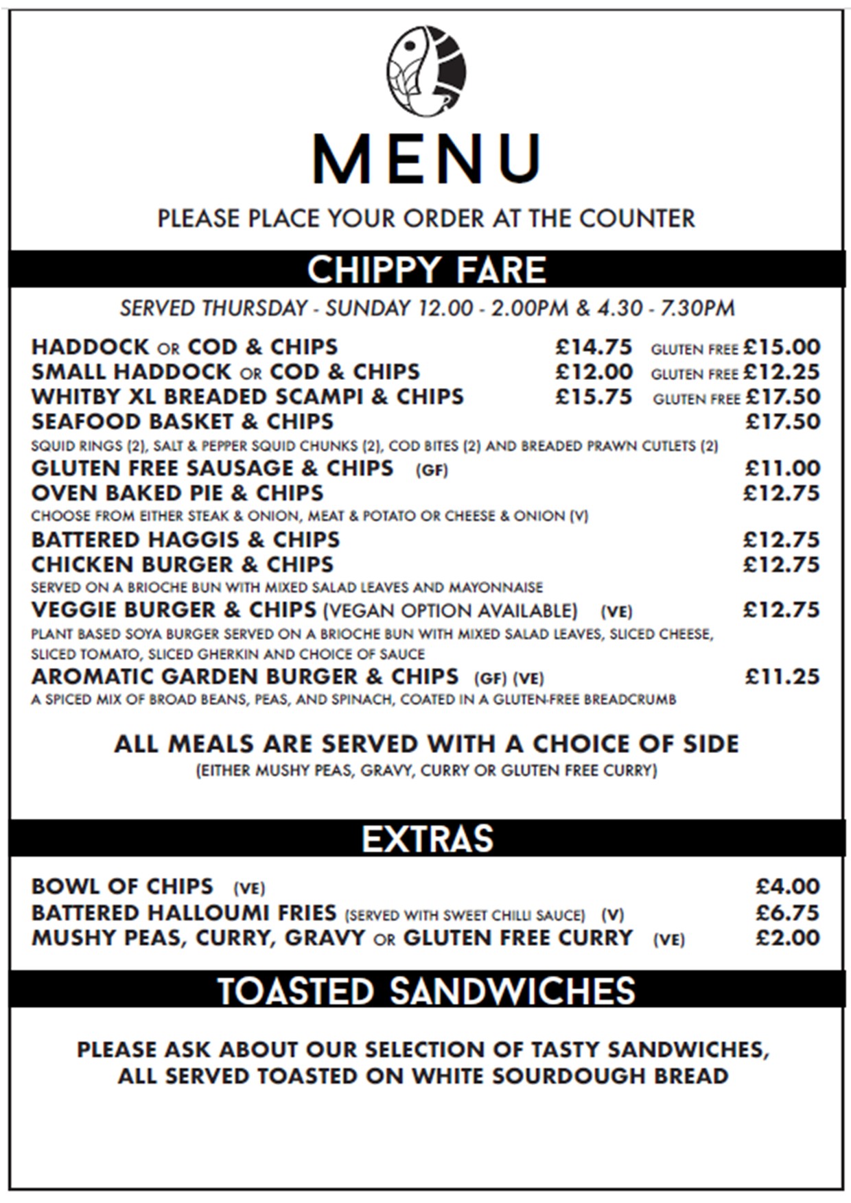 Cafe Menu